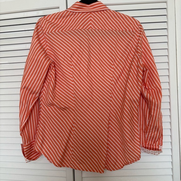 Jones New York Striped Orange Shirt - Picture 3 of 4